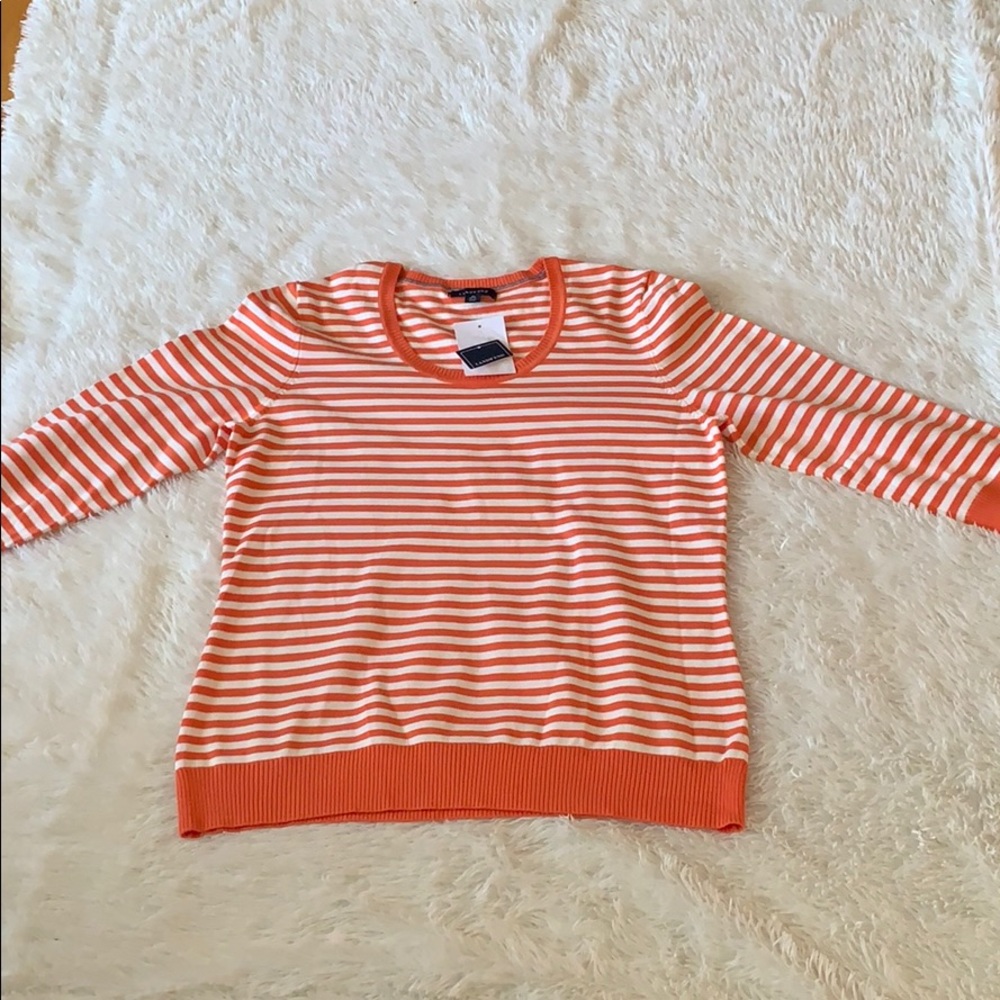 Lands End striped 3Q scoop sweater